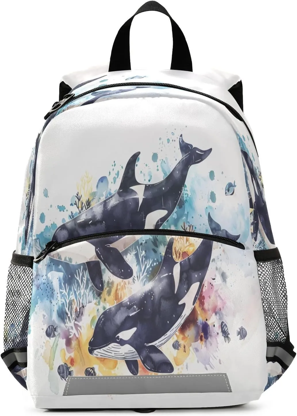 ALAZA Killer Whales Watercolor Toddler Backpack for Boys Girls Preschool Bag