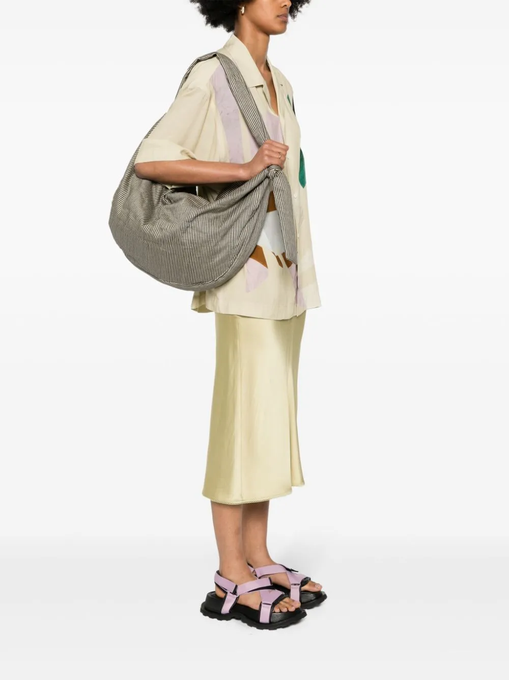 Alysi Striped Shoulder Bag