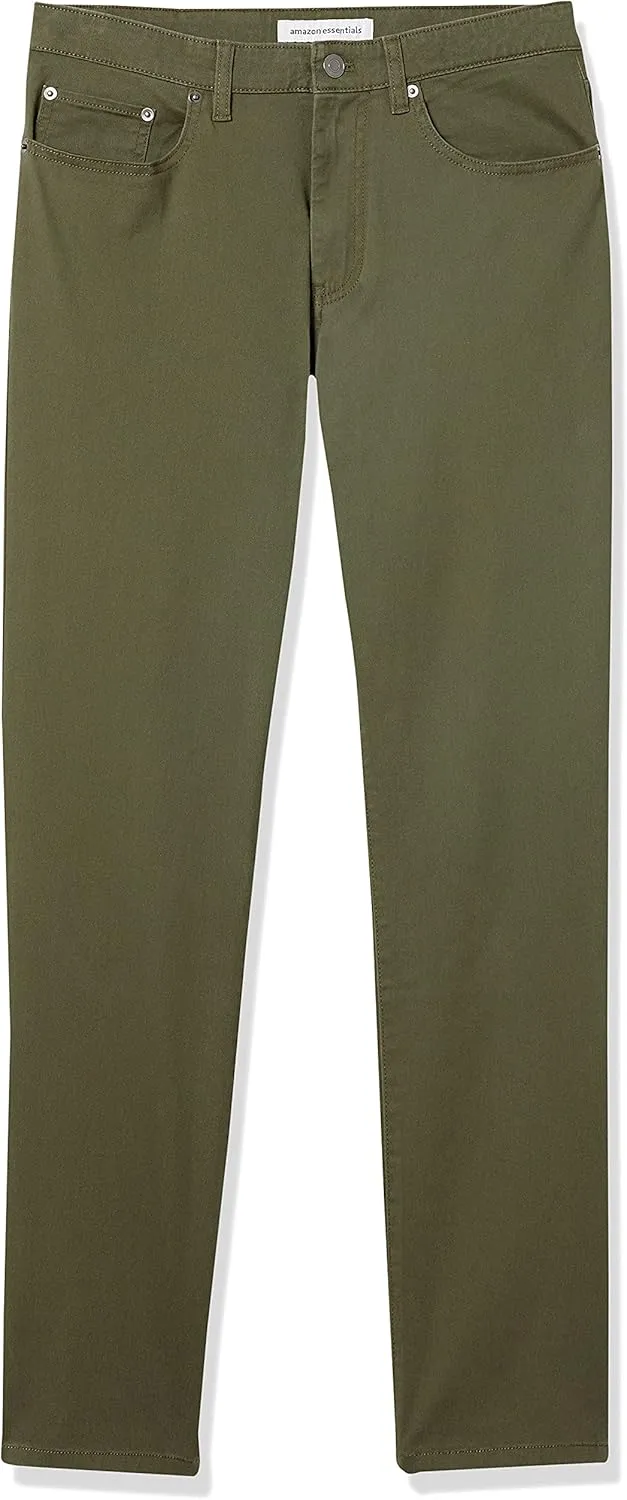 Amazon Essentials Men's Straight Fit 5-Pocket Stretch Twill Pants