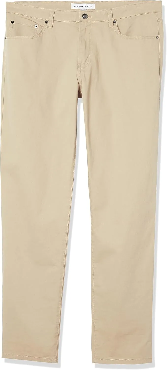Amazon Essentials Men's Straight Fit 5-Pocket Stretch Twill Pants