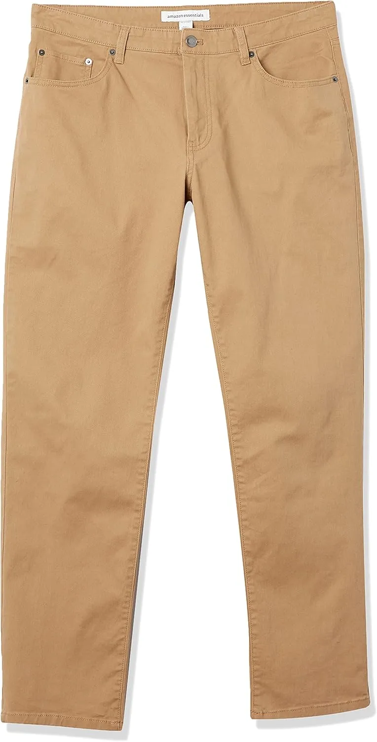 Amazon Essentials Men's Straight Fit 5-Pocket Stretch Twill Pants