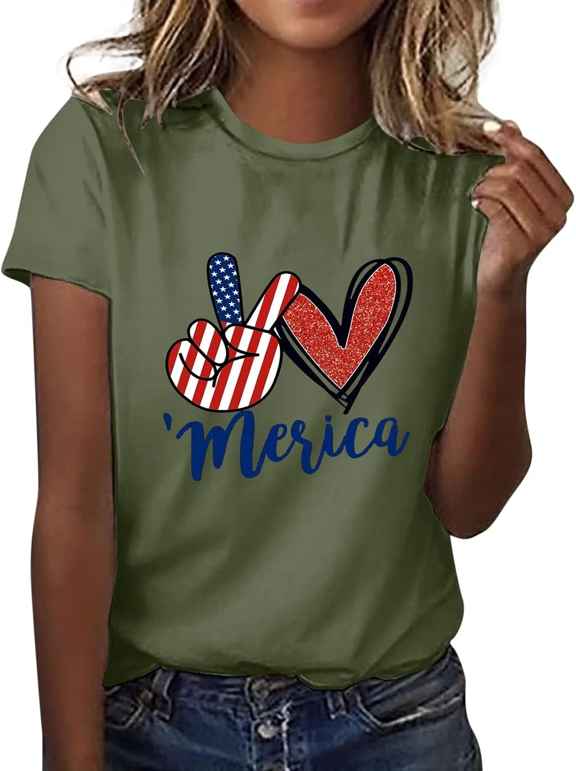 American Flag Shirt Women Independence Shirt Women Graphic T Shirts for Women Top Crewneck
