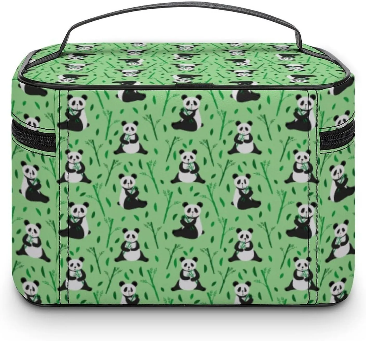 Anime Animal Cute Pandas Travel Makeup Bag For Women Cosmetic Bags Organizer With Soft Handle Compartments Mens Big Capacity Skincare Toiletry Bag Camping Wedding Make Up Pouch