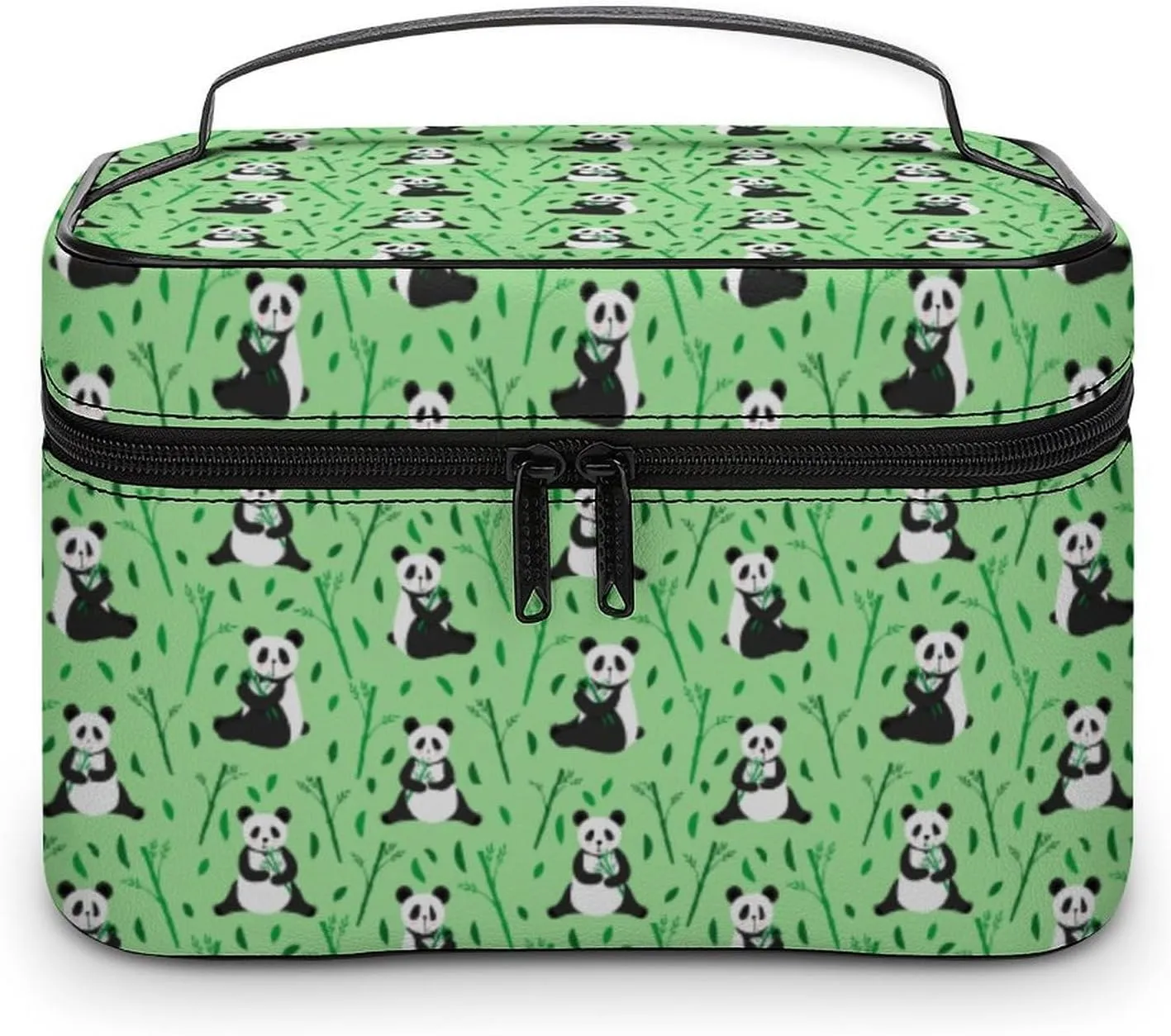 Anime Animal Cute Pandas Travel Makeup Bag For Women Cosmetic Bags Organizer With Soft Handle Compartments Mens Big Capacity Skincare Toiletry Bag Camping Wedding Make Up Pouch