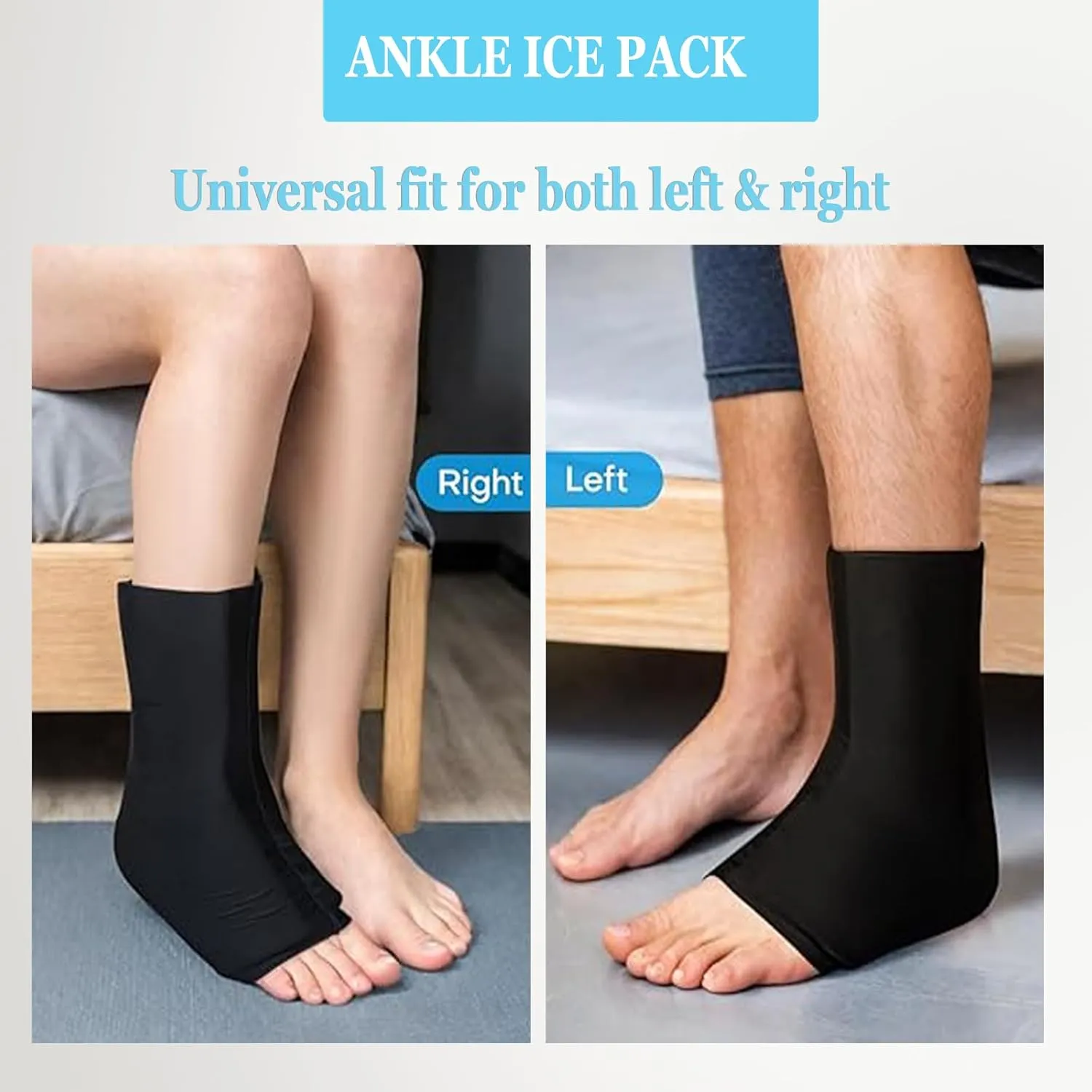 Ankle Ice Pack Wrap for Swelling, Reusable Gel for Hot & Cold Therapy, Cold Therapy Sock Compression for Achilles Tendinitis, Foot Pain Relief, Ankle Sprain