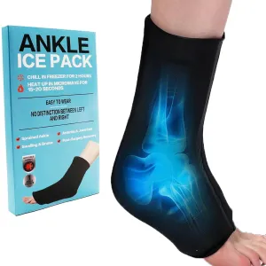 Ankle Ice Pack Wrap for Swelling, Reusable Gel for Hot & Cold Therapy, Cold Therapy Sock Compression for Achilles Tendinitis, Foot Pain Relief, Ankle Sprain