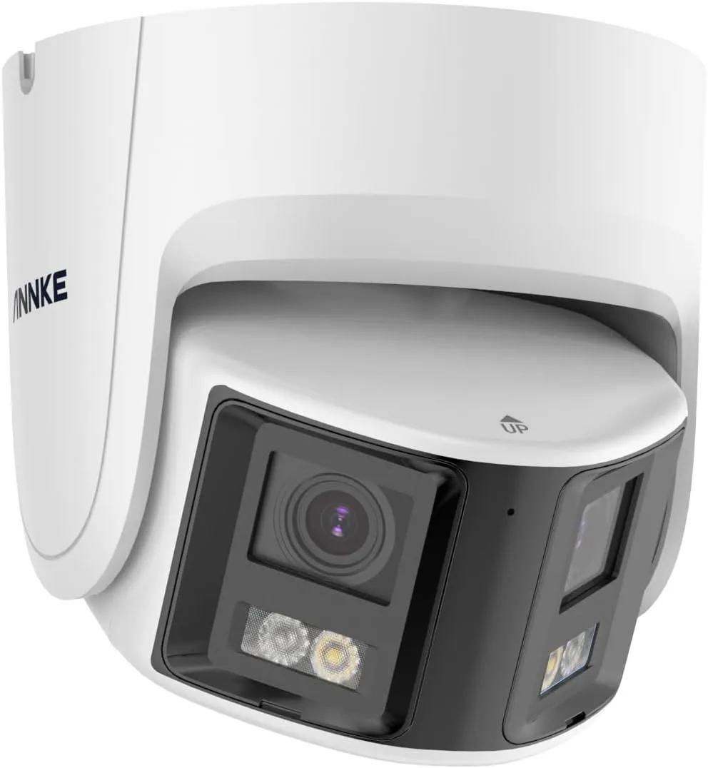 ANNKE FCD600 PoE Security Camera Outdoor with Dual Lens 180° Filed of View, 6MP IP Surveillance Camera Support Color Night Vision, Person/Vehicle Detection, Two-Way Talk, Built-in SD Card Slot