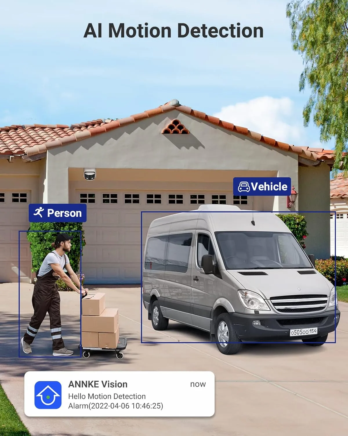 ANNKE FCD600 PoE Security Camera Outdoor with Dual Lens 180° Filed of View, 6MP IP Surveillance Camera Support Color Night Vision, Person/Vehicle Detection, Two-Way Talk, Built-in SD Card Slot