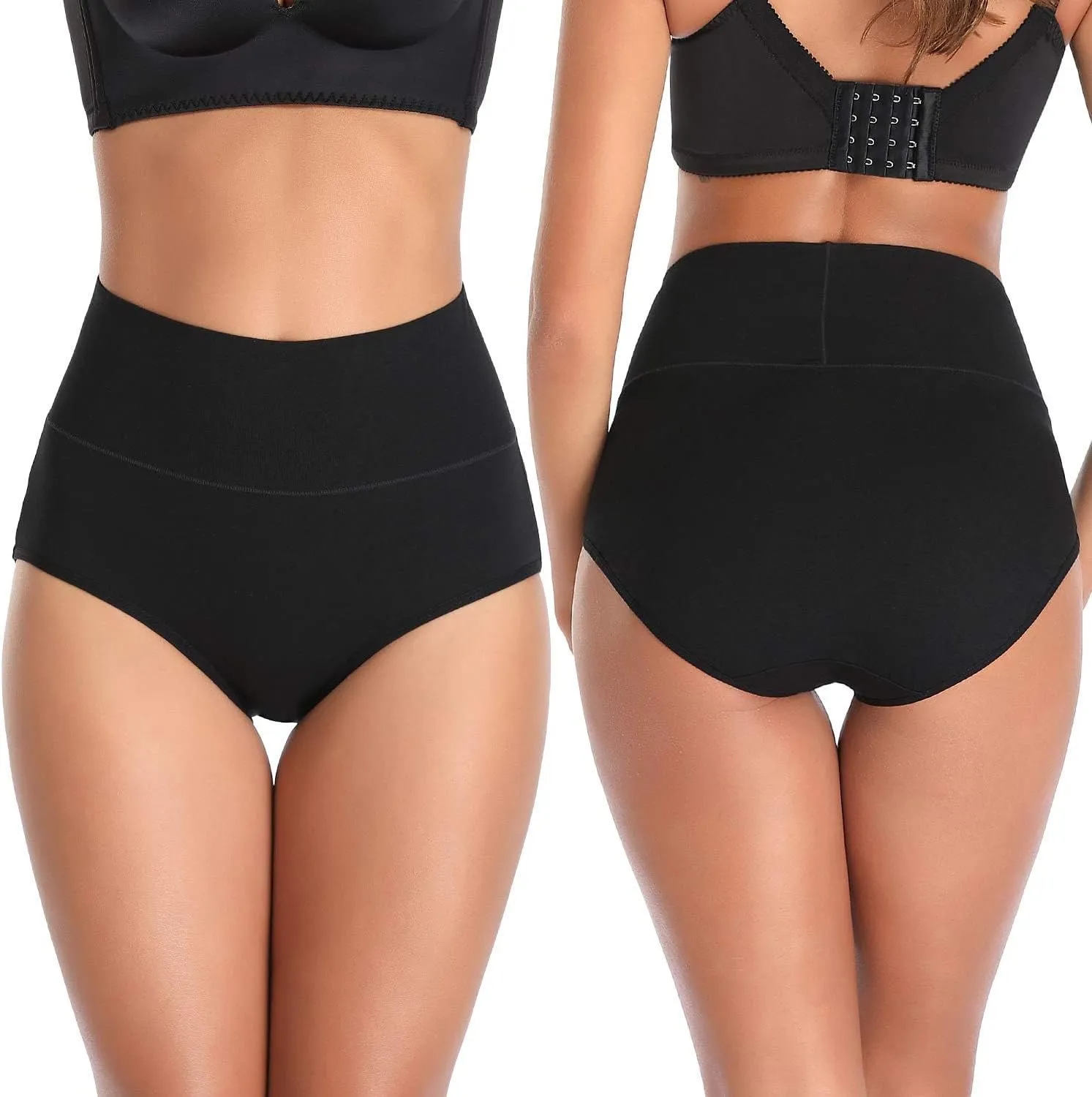 ANNYISON Womens Underwear, Soft Cotton High Waist Breathable Solid Color Briefs Panties for Women