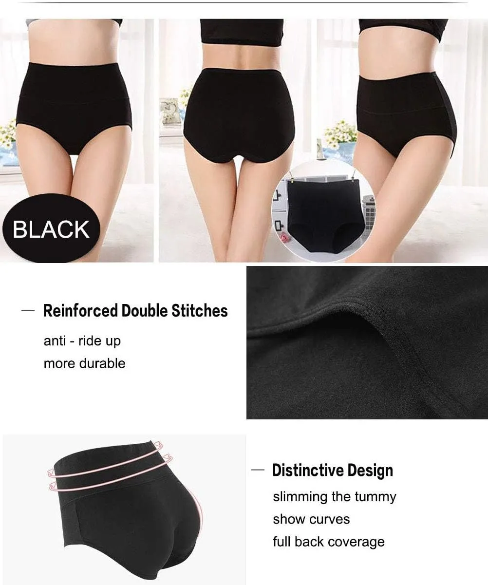 ANNYISON Womens Underwear, Soft Cotton High Waist Breathable Solid Color Briefs Panties for Women