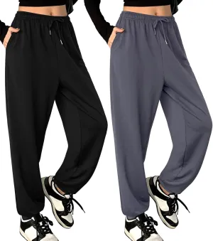 ASIMOON Womens Pants Lightweight Loose Casual Joggers Comfy Stretch Yoga Running Workout Lounge Pants with Pockets