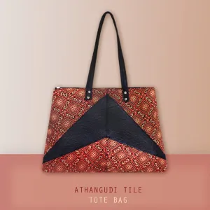 Athangudi Tiles Block Printed Tote Bag