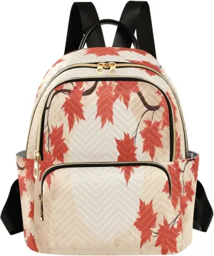 Autumn Maples Fall Backpack Purse for Women Fashion Small Mini Daypack Purse for Lady Anti-theft Shoulder Bag Sports Hiking Ladies Daypack