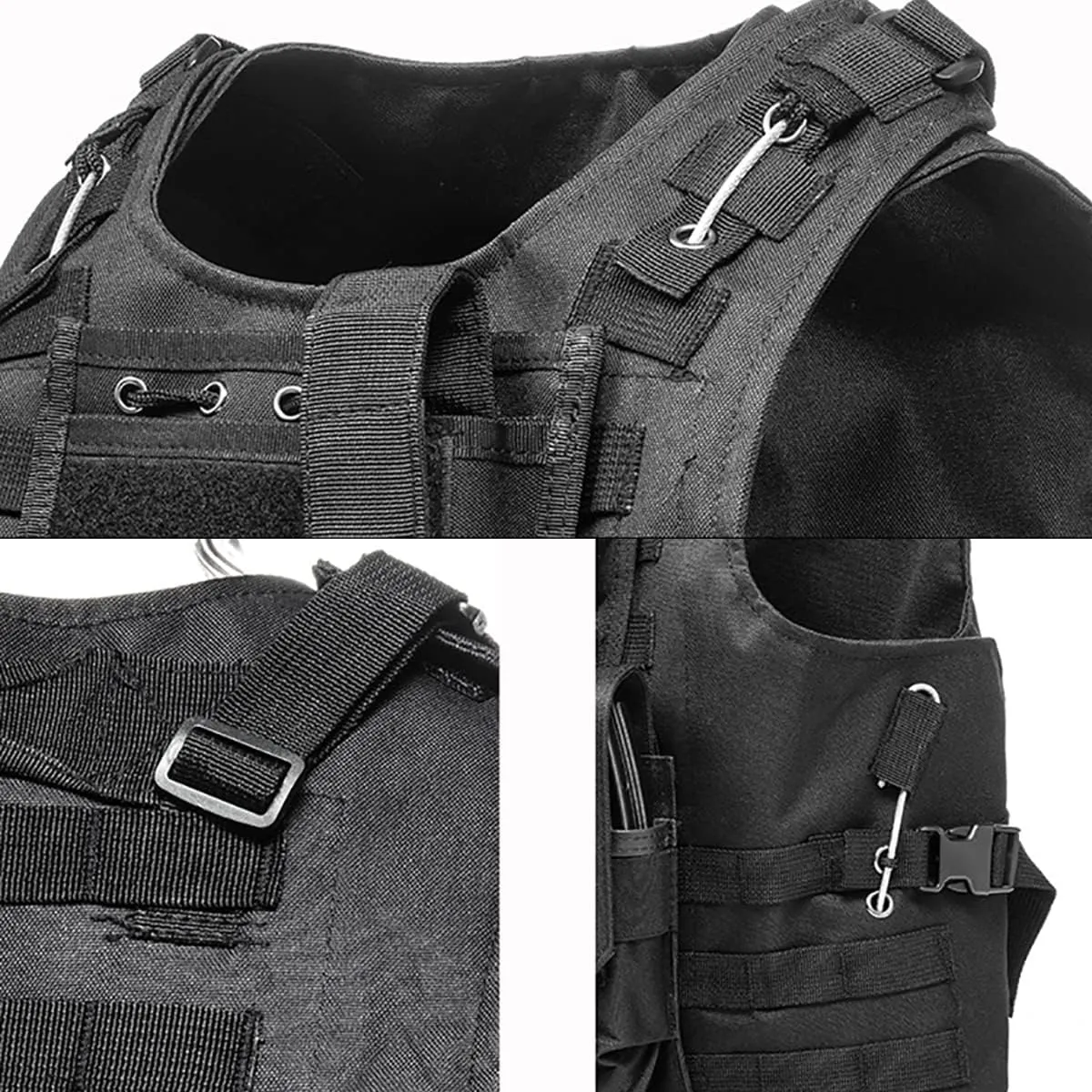 AZB Tactical Vest Adjustable Airsoft Paintball Vest with Removable Pouch