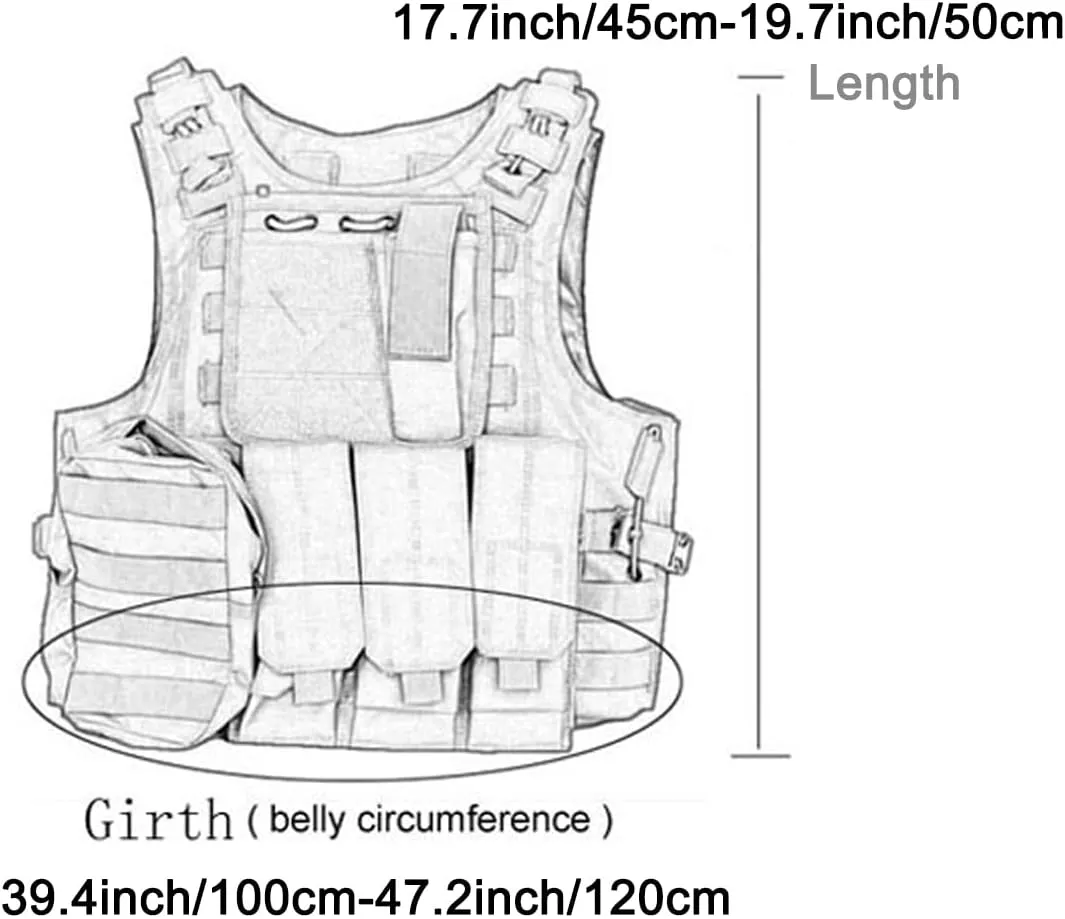 AZB Tactical Vest Adjustable Airsoft Paintball Vest with Removable Pouch