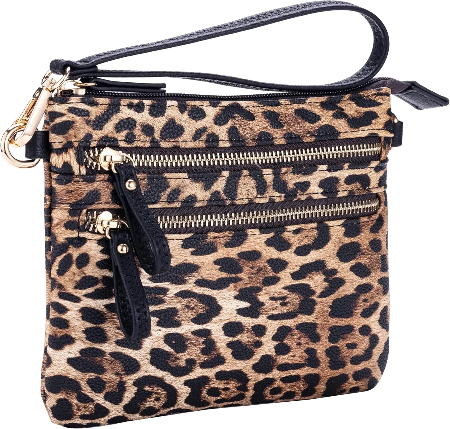 B BRENTANO Vegan Mini Multi-Zipper Crossbody Handbag Purse with Tassel Accents