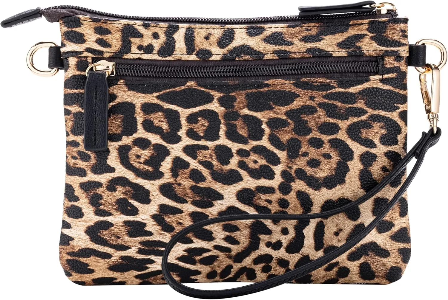 B BRENTANO Vegan Mini Multi-Zipper Crossbody Handbag Purse with Tassel Accents