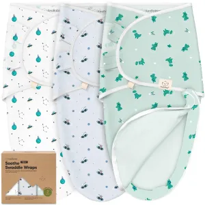 Baby Swaddle Sleep Sacks with Zipper - 3-Pack Swaddles for Newborns 0-3 Months, Infant, Baby Girls, Boys, Soft & Durable Newborn Sleep Sack, Easy Diaper Change Swaddling Blanket (Space Quest)