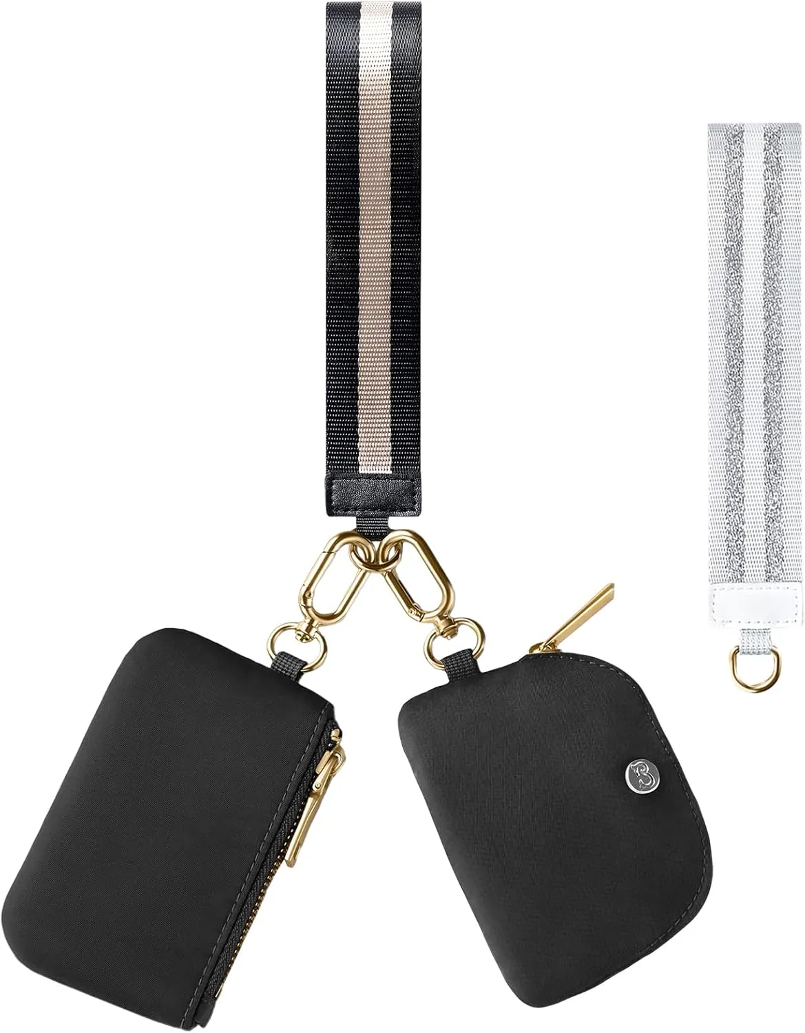 Babysun Mini Zip Around Dual Pouch Wristlet With 2 Straps Wristlet Keychain Wallet for Women Coin Purse Small Cute for Teen Girl