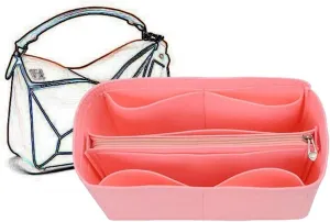 Bag Organizer Lined Storage Bag Bag Organizer Insert Portable Cosmetic Bag for Loewe(Pink B,S)