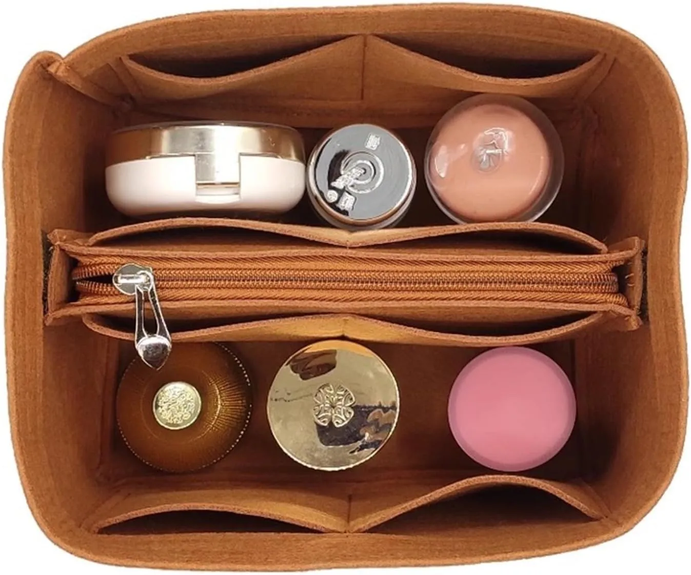 Bag Organizer Liner Storage Bag Bag Storage Insert Portable Makeup Bag for Hermes Picotin18/22/26(Brown B,Picotin 22)