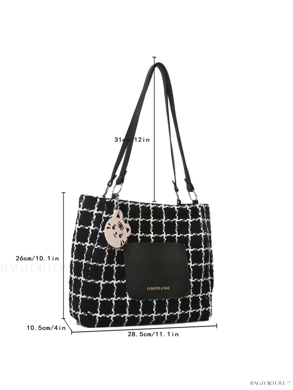 BagForLove - Fashionable Polyester Shoulder Bag with Zipper Closure for Ladies' Everyday Use