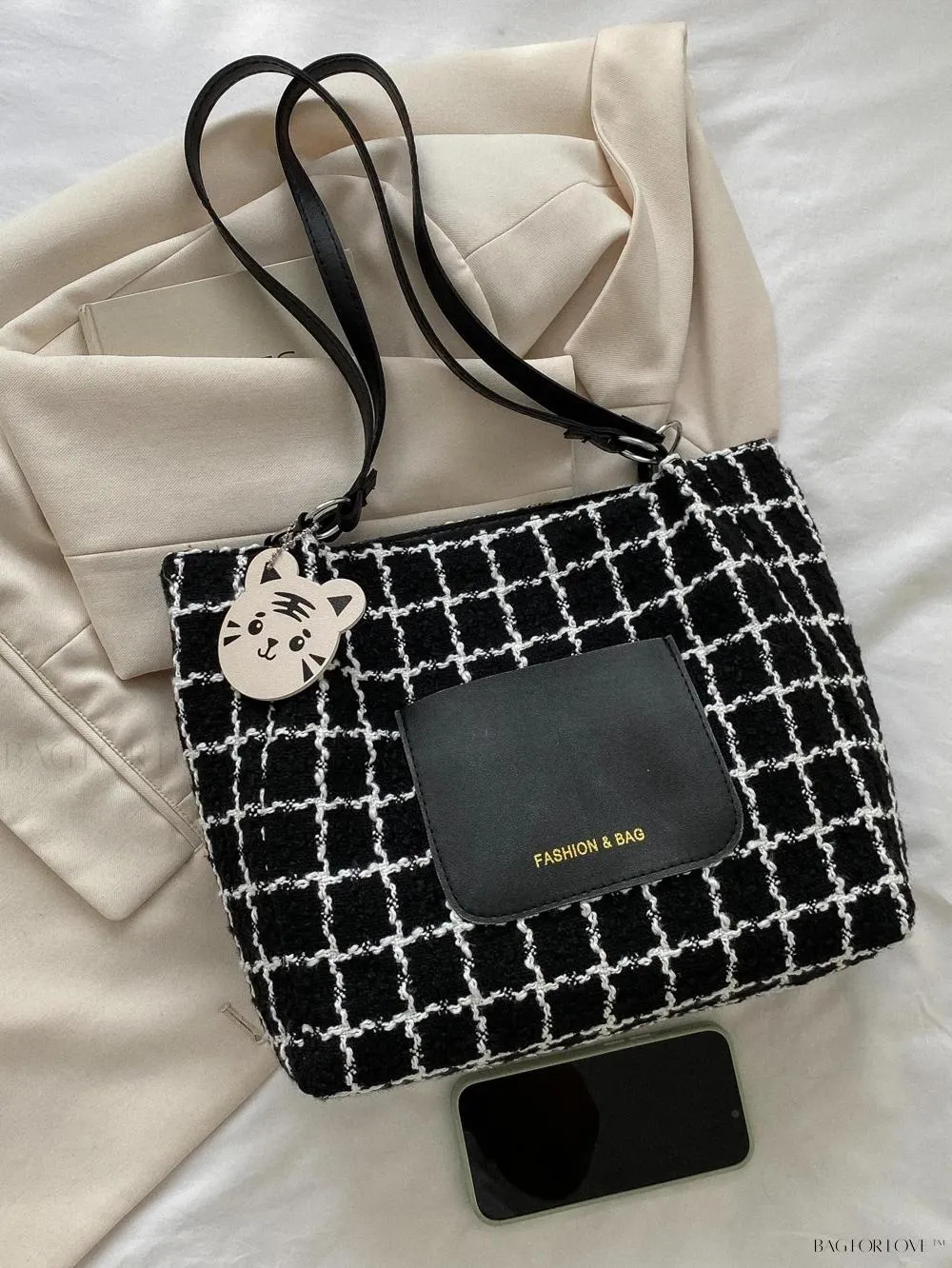 BagForLove - Fashionable Polyester Shoulder Bag with Zipper Closure for Ladies' Everyday Use