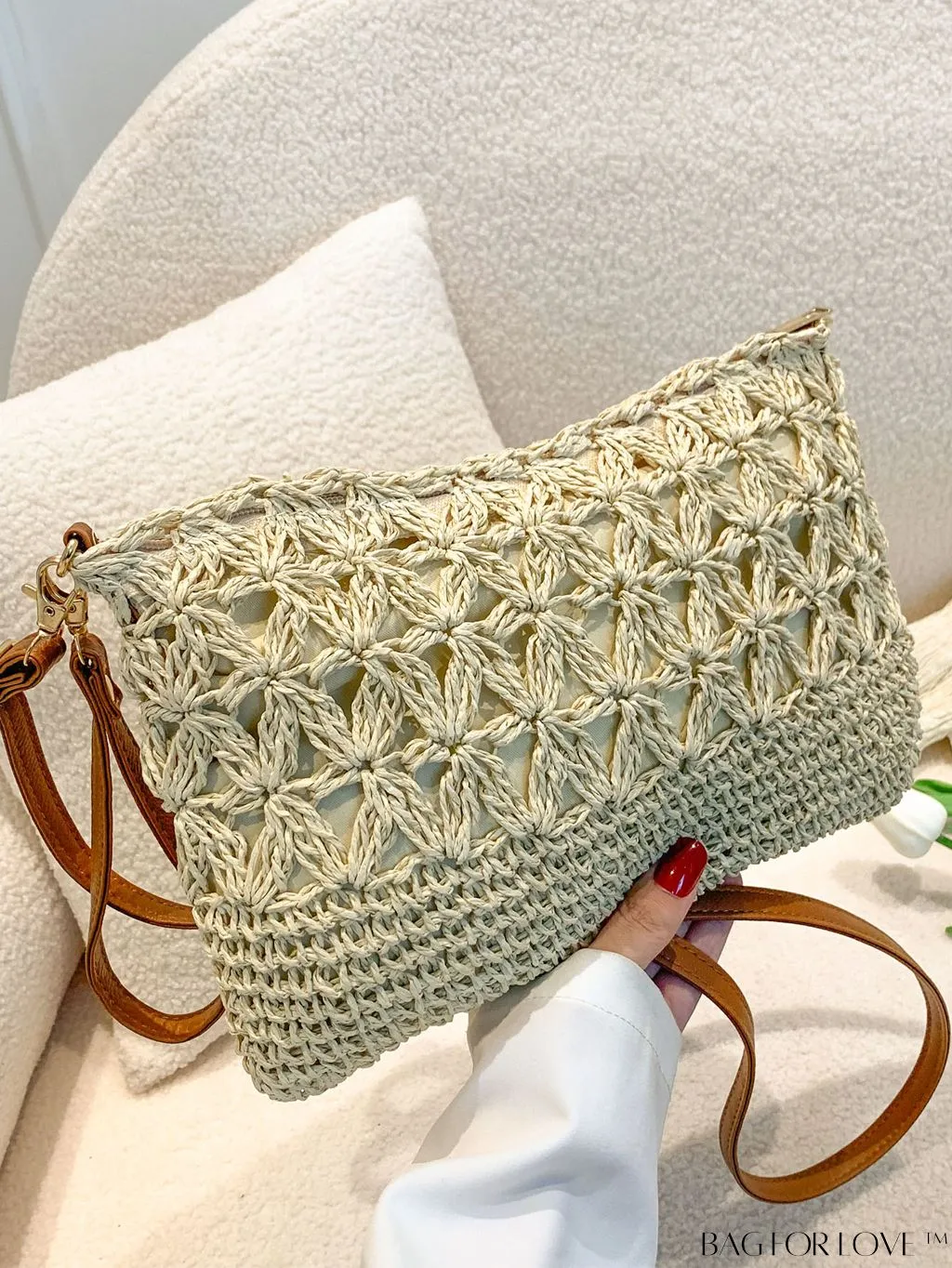 BagForLove - Holiday-Style Crossbody Bag: Intricate Hollow Woven Design