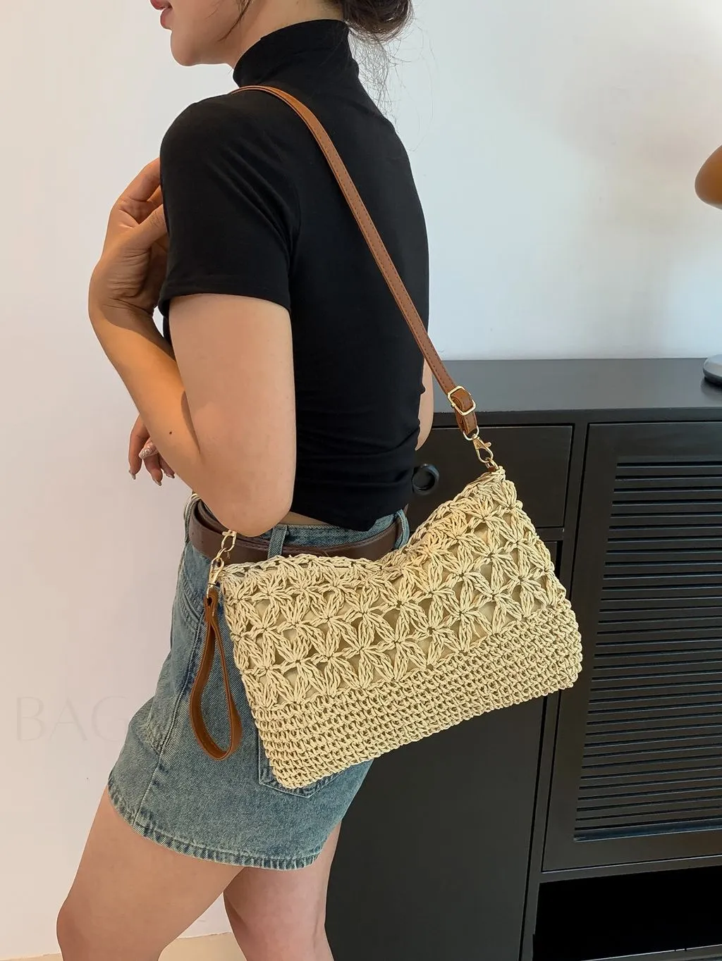 BagForLove - Holiday-Style Crossbody Bag: Intricate Hollow Woven Design