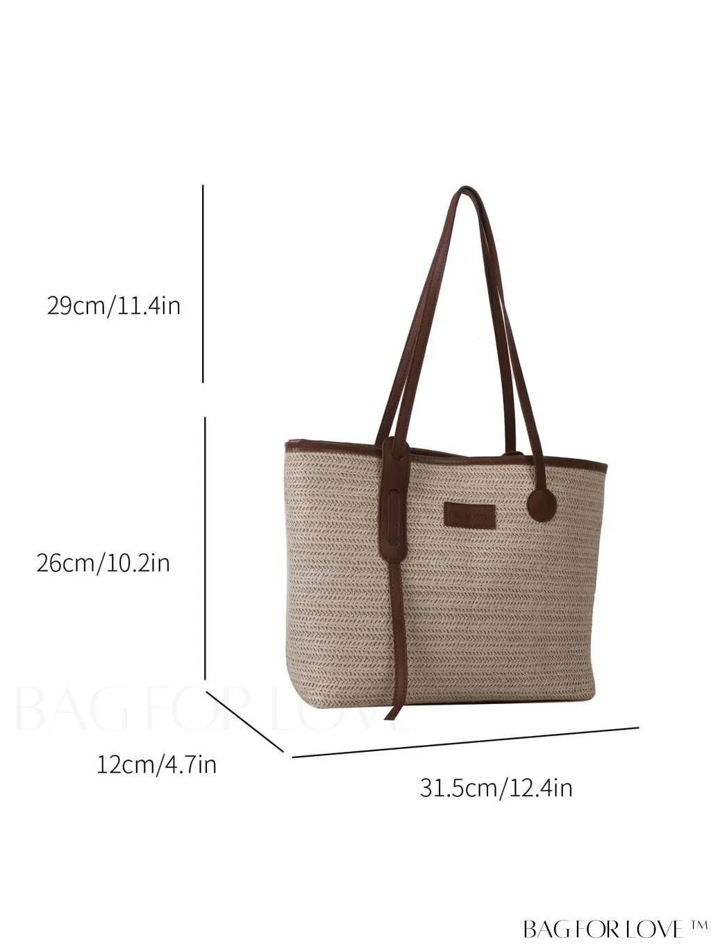 BagForLove - Letter Print Straw Tote Bag: Stylish Vacation Style with Ample Capacity