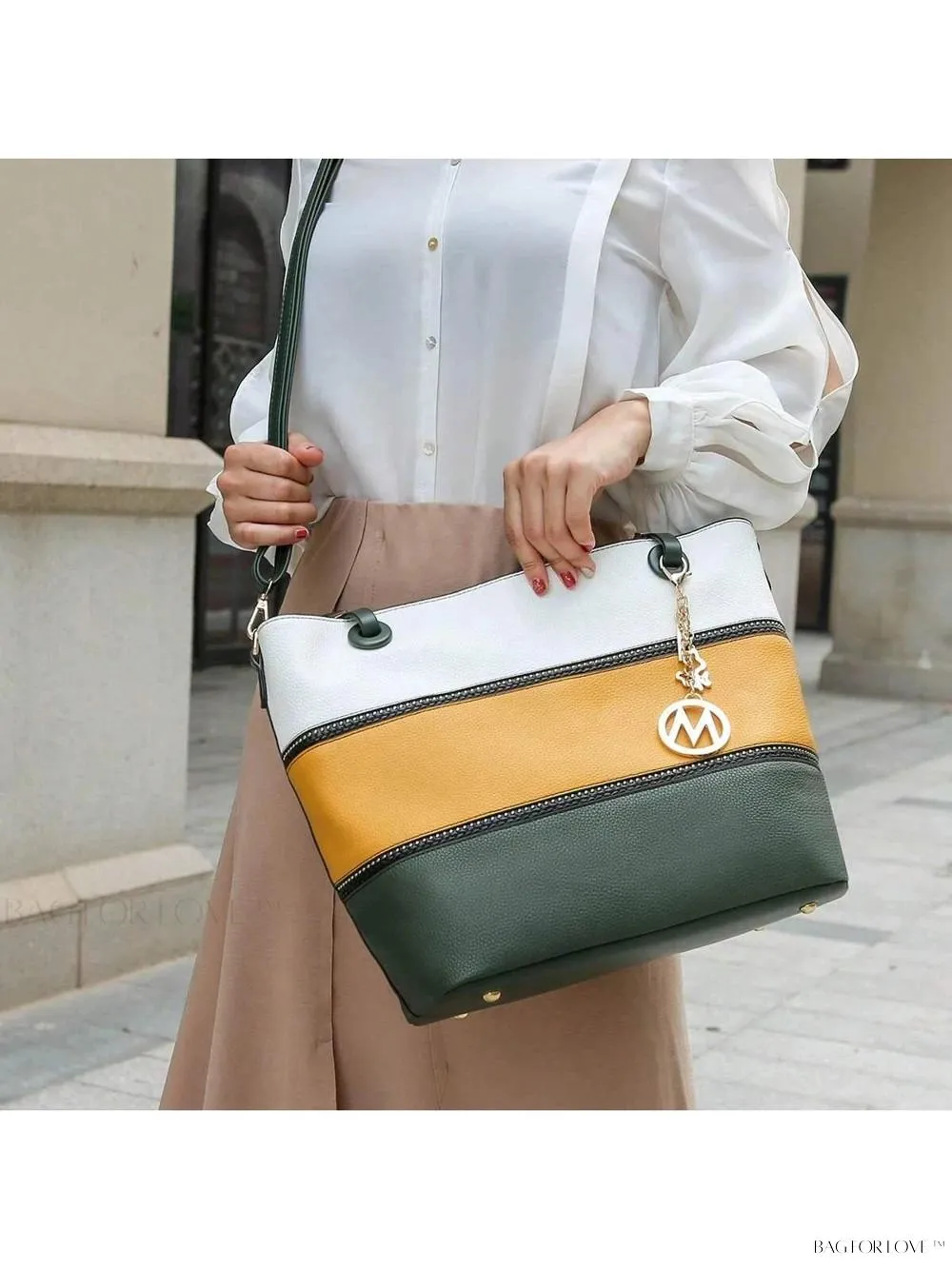 BagForLove - Mia K Collection - Color-Block Vegan Leather Purse and Wristlet