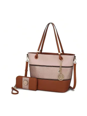 BagForLove - Mia K Collection - Color-Block Vegan Leather Purse and Wristlet