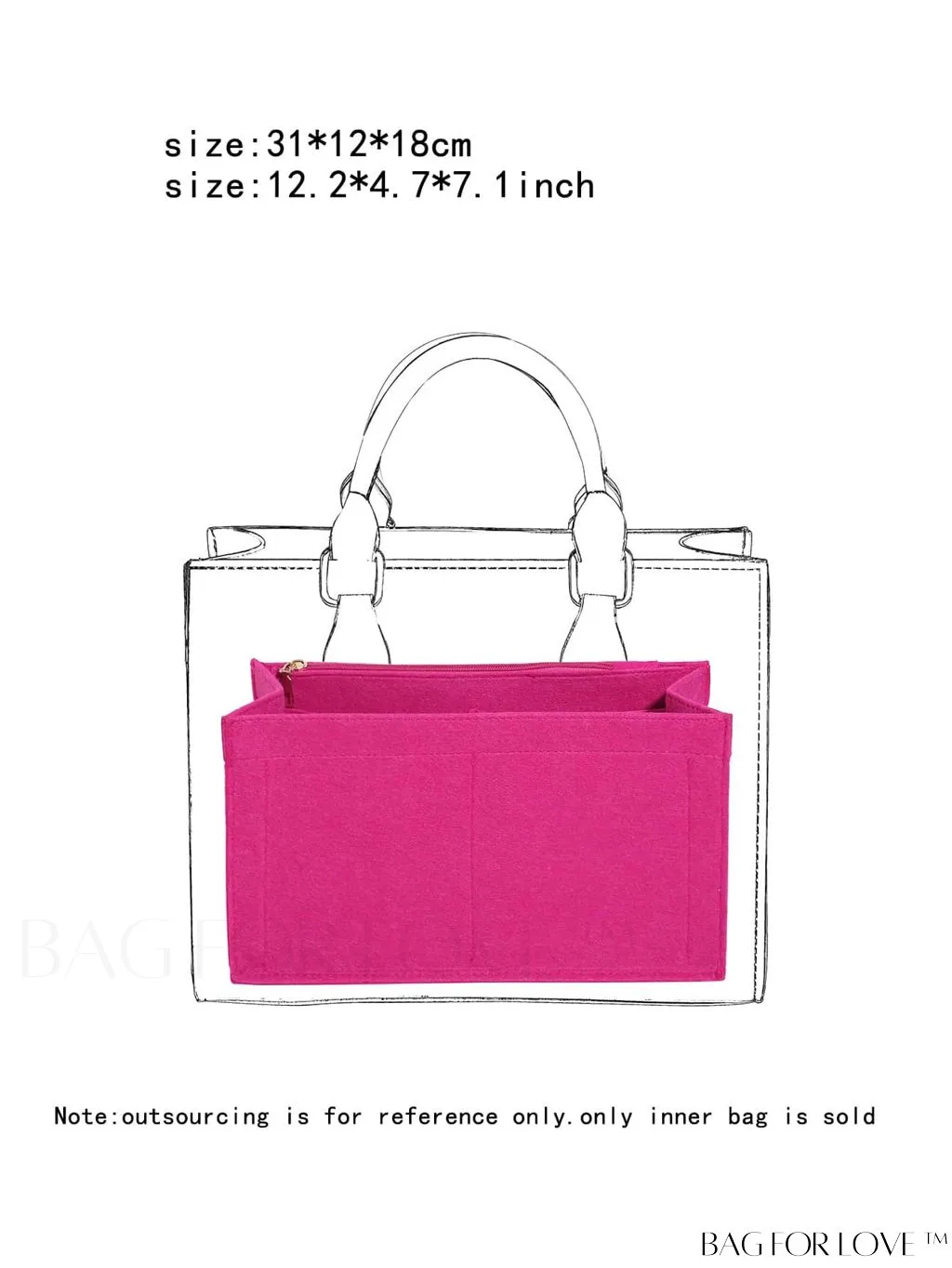 BagForLove - Multi-pocket Felt Tote Bag with Inner Compartment