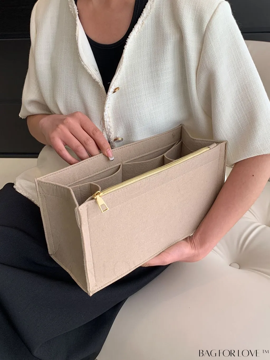 BagForLove - Multi-pocket Felt Tote Bag with Inner Compartment