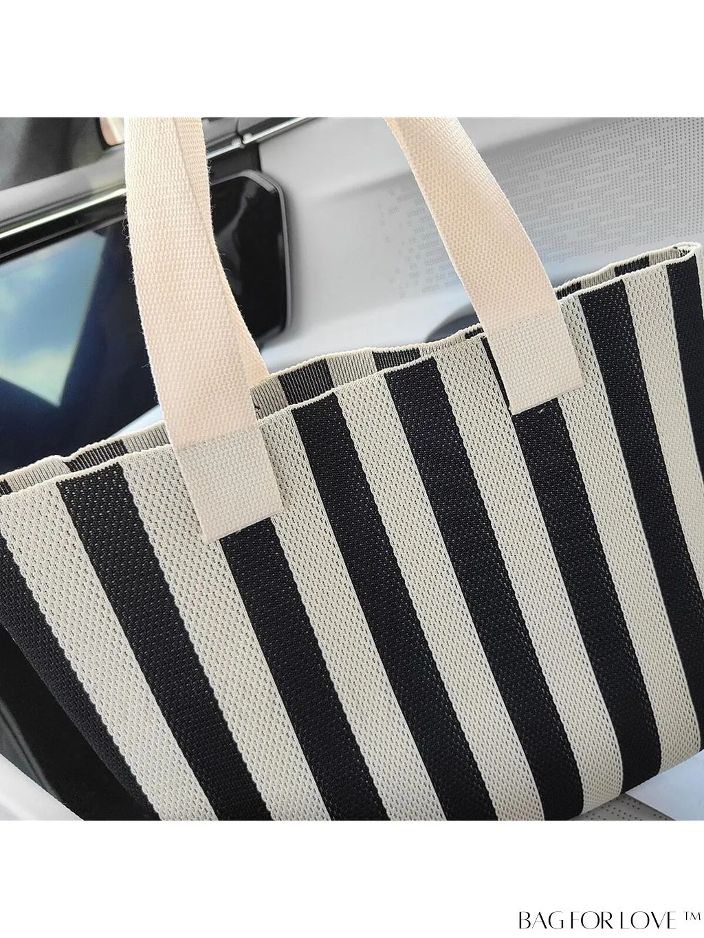 BagForLove - Striped Colorblock Tote: Fashionable and Versatile Beach Shoulder Bag