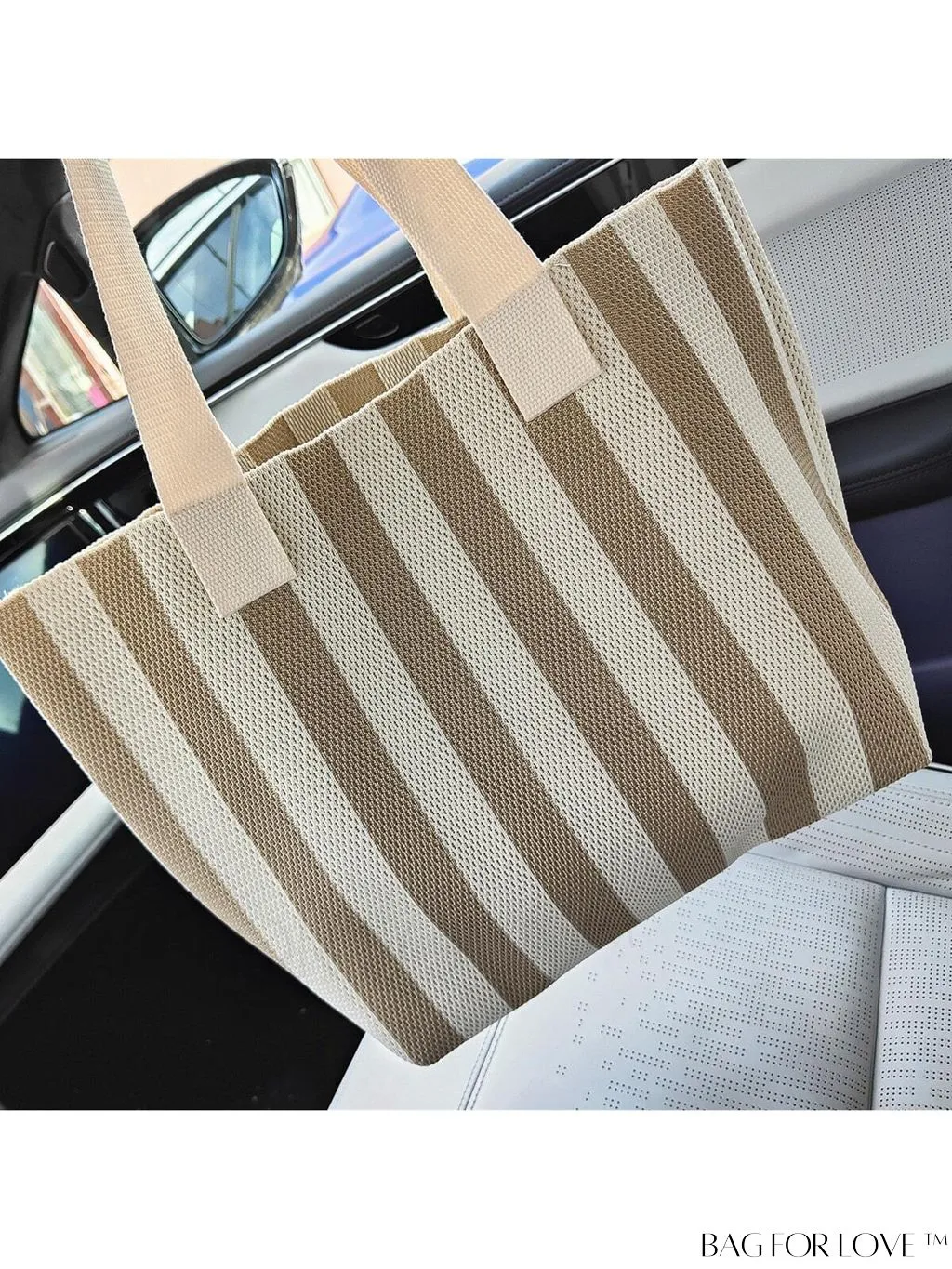 BagForLove - Striped Colorblock Tote: Fashionable and Versatile Beach Shoulder Bag