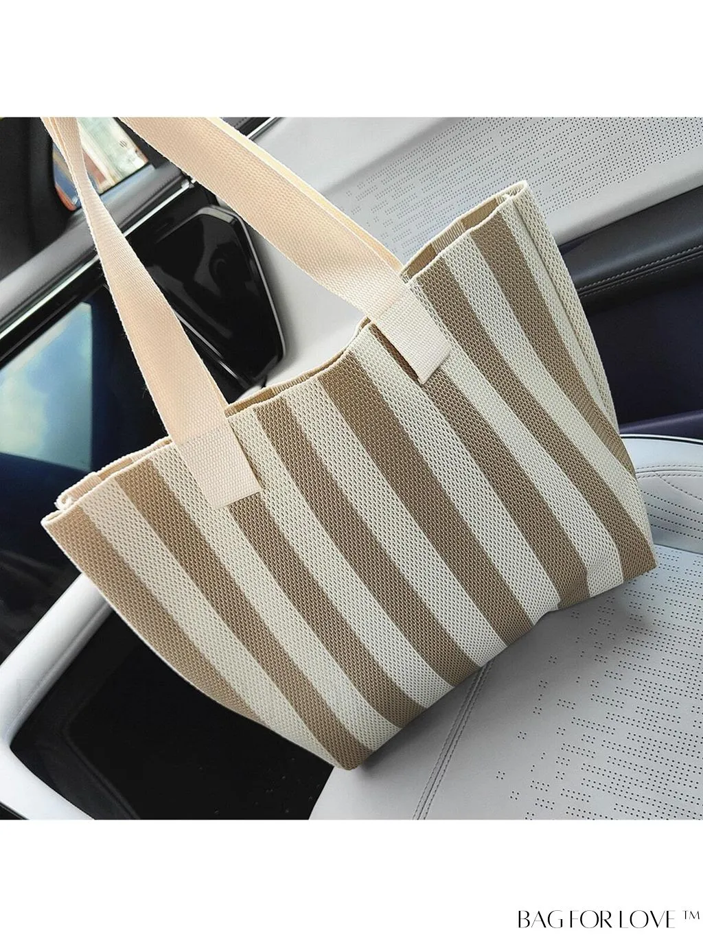 BagForLove - Striped Colorblock Tote: Fashionable and Versatile Beach Shoulder Bag