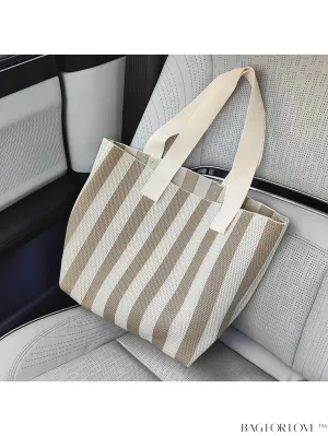 BagForLove - Striped Colorblock Tote: Fashionable and Versatile Beach Shoulder Bag