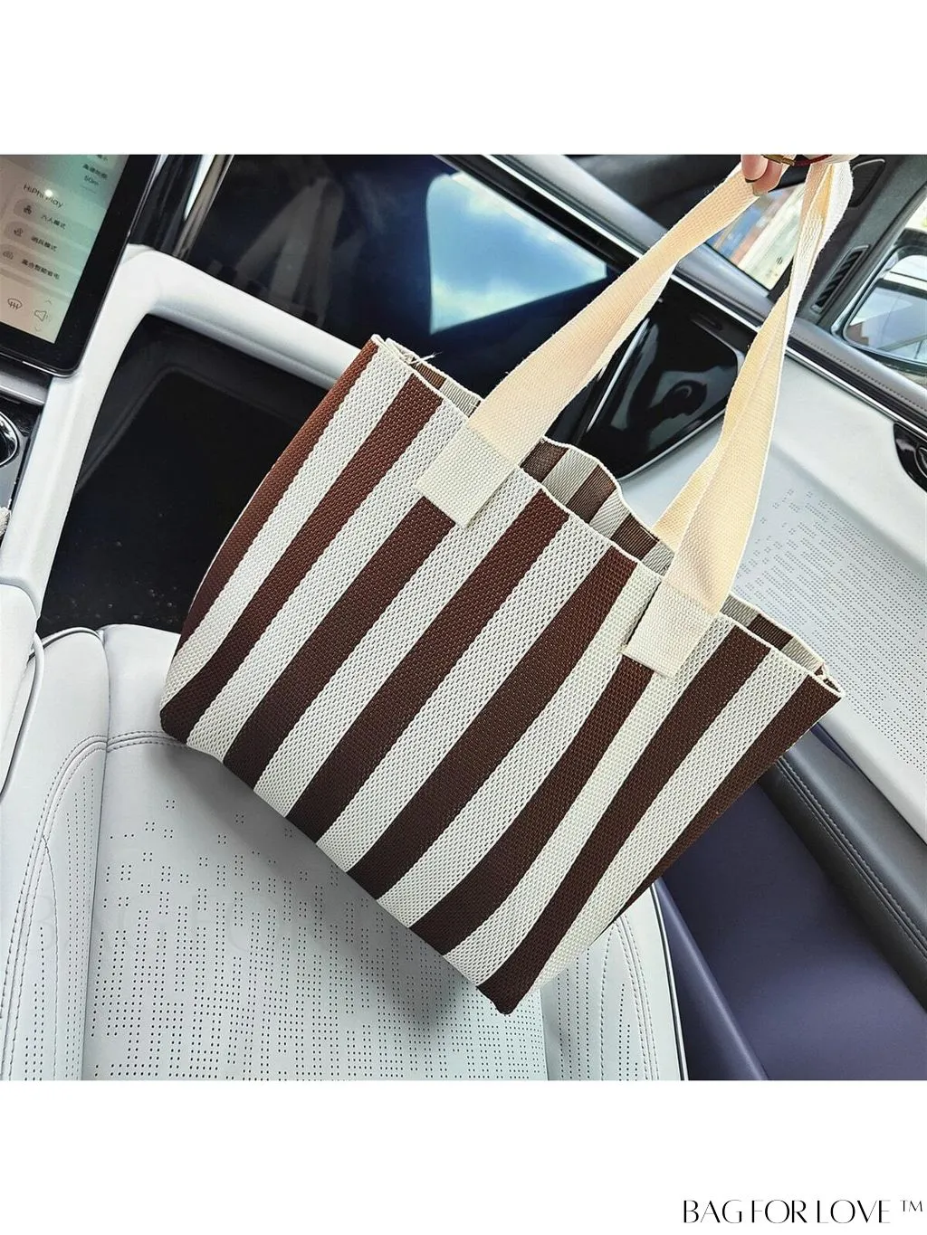 BagForLove - Striped Colorblock Tote: Fashionable and Versatile Beach Shoulder Bag
