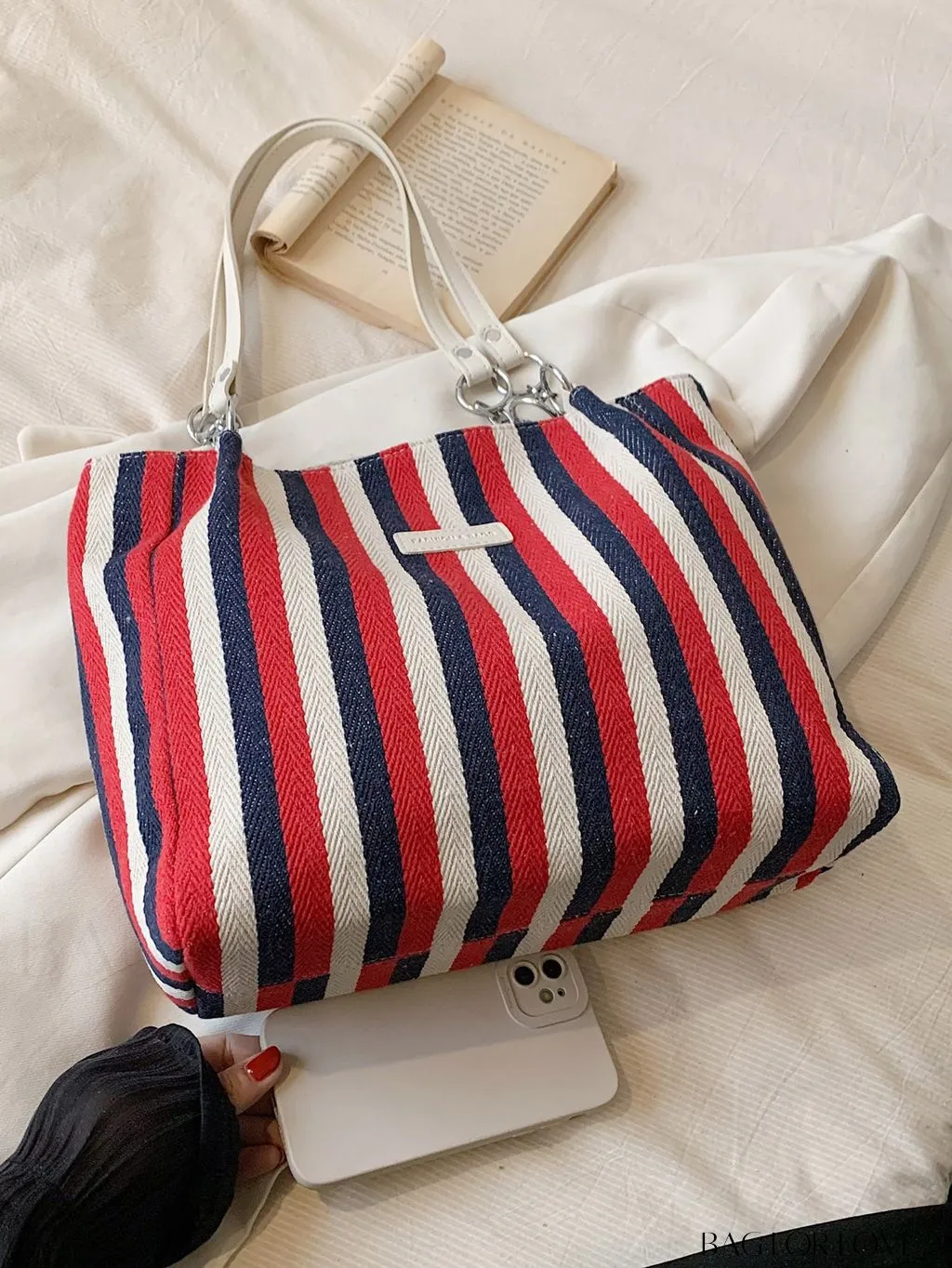 BagForLove - Stylish Womens Tote Bag with Striped Pattern and Spacious Interior
