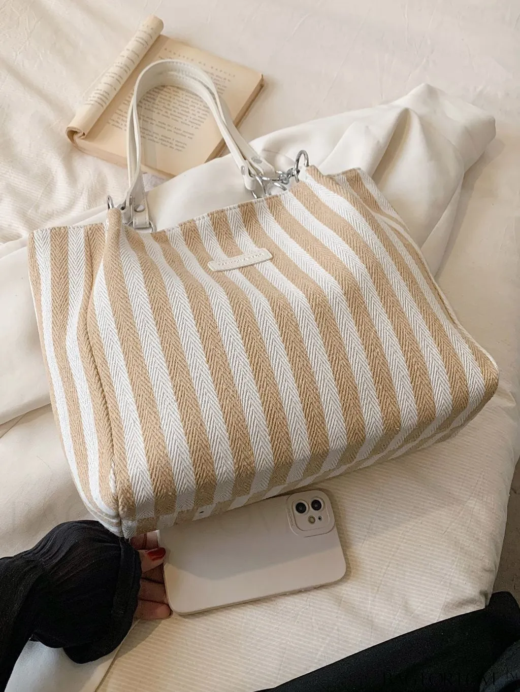 BagForLove - Stylish Womens Tote Bag with Striped Pattern and Spacious Interior