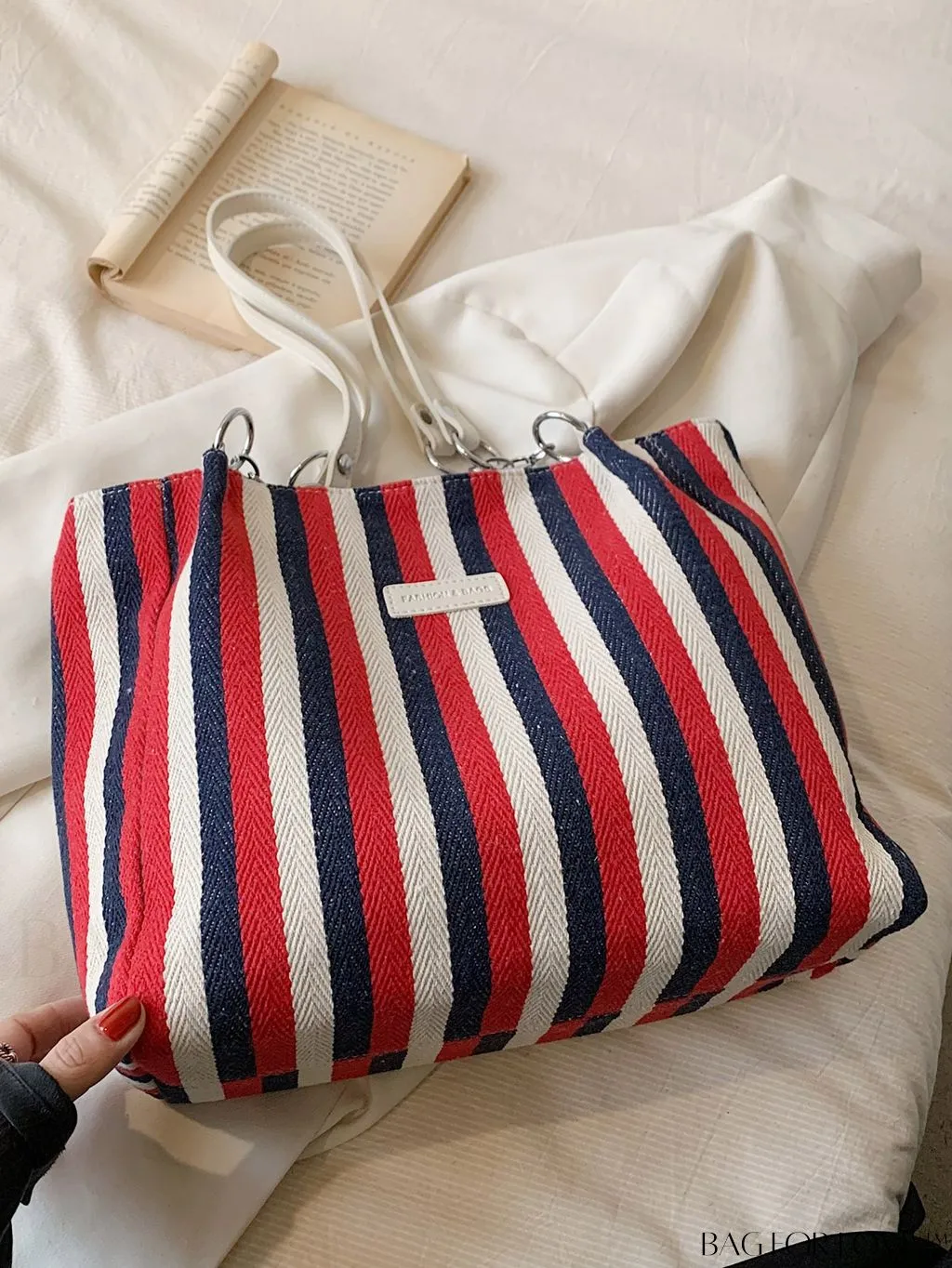 BagForLove - Stylish Womens Tote Bag with Striped Pattern and Spacious Interior