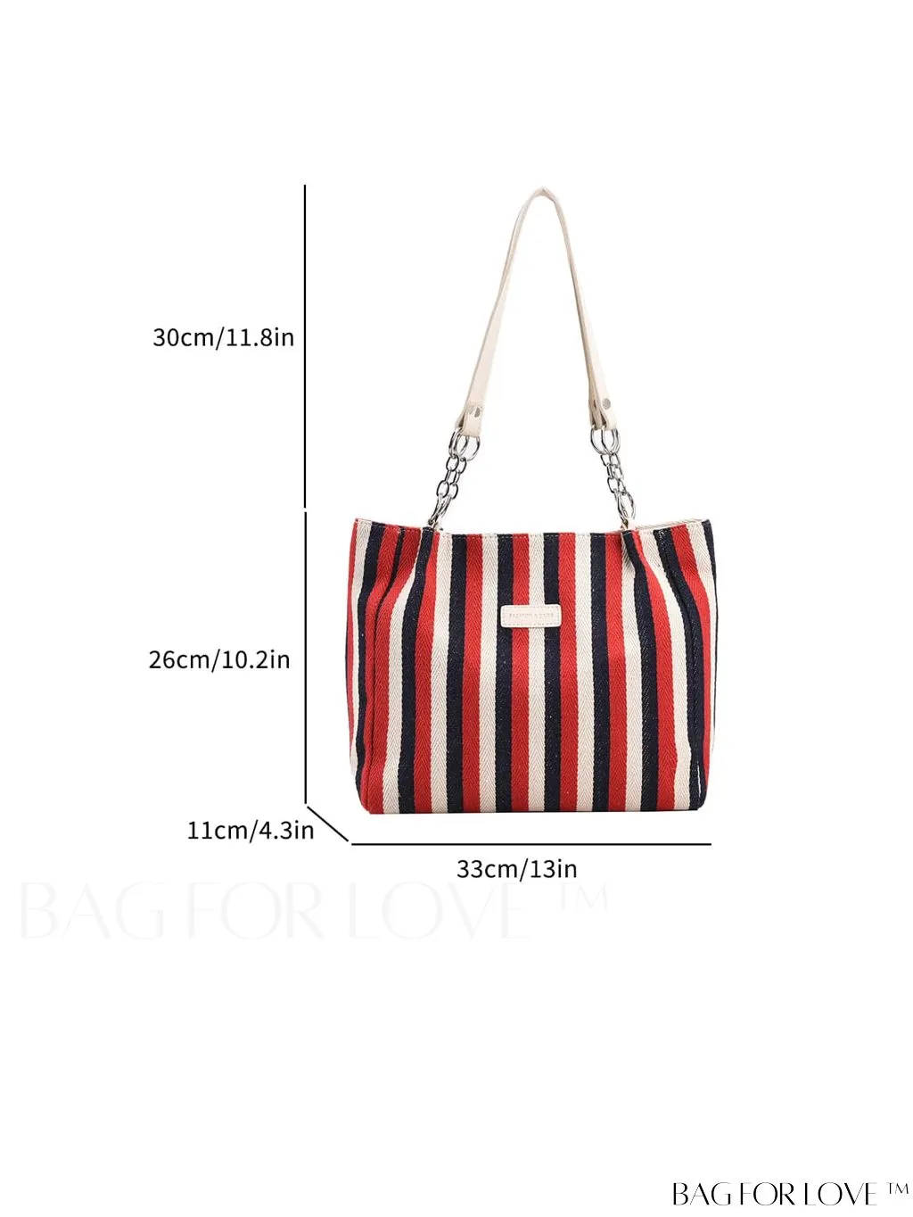 BagForLove - Stylish Womens Tote Bag with Striped Pattern and Spacious Interior