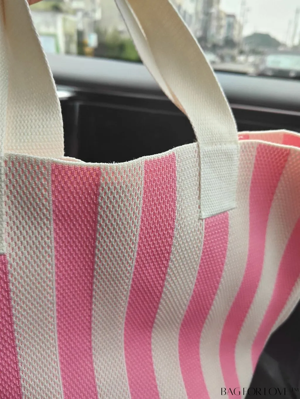 BagForLove - Womens Striped Contrast Tote: Chic, Versatile Travel and Beach Shoulder Bag