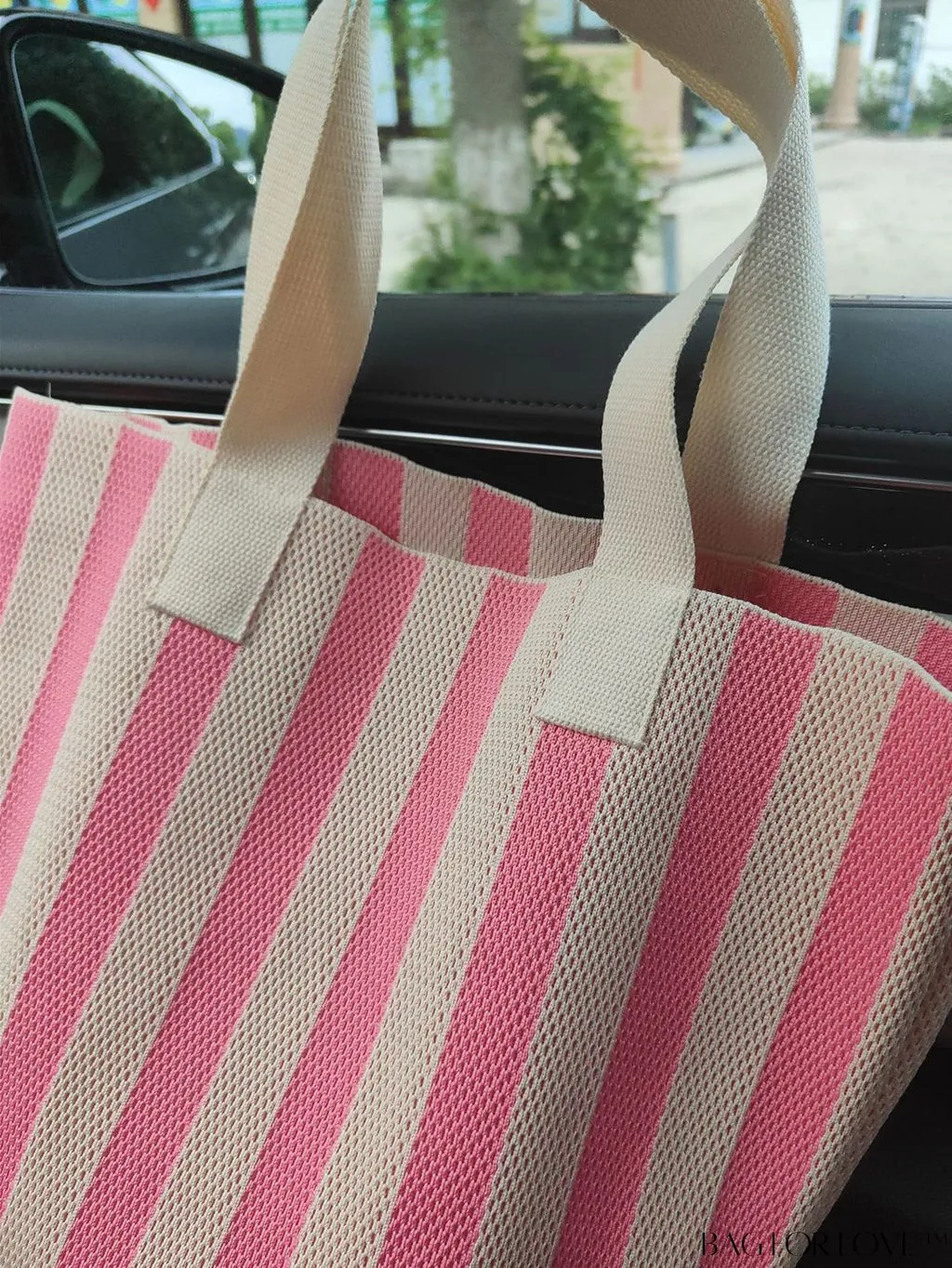 BagForLove - Womens Striped Contrast Tote: Chic, Versatile Travel and Beach Shoulder Bag