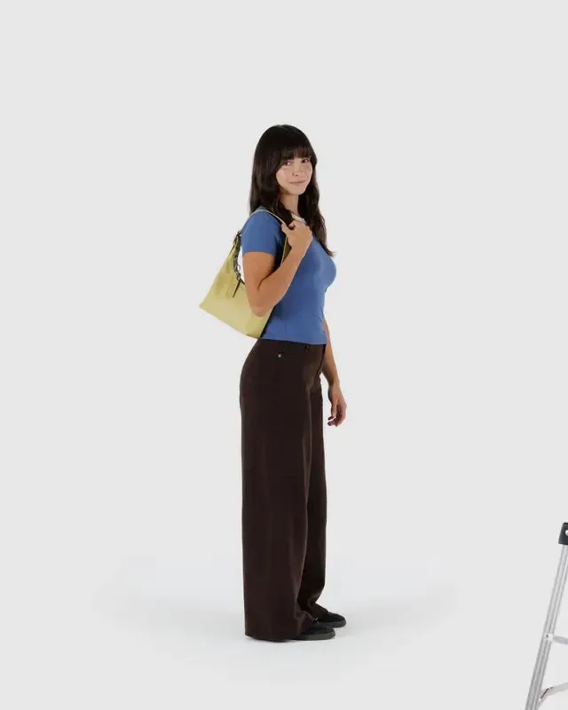 BAGGU Mini Recycled Leather Shoulder Bag - Straw