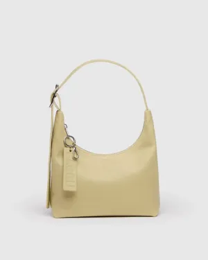 BAGGU Mini Recycled Leather Shoulder Bag - Straw