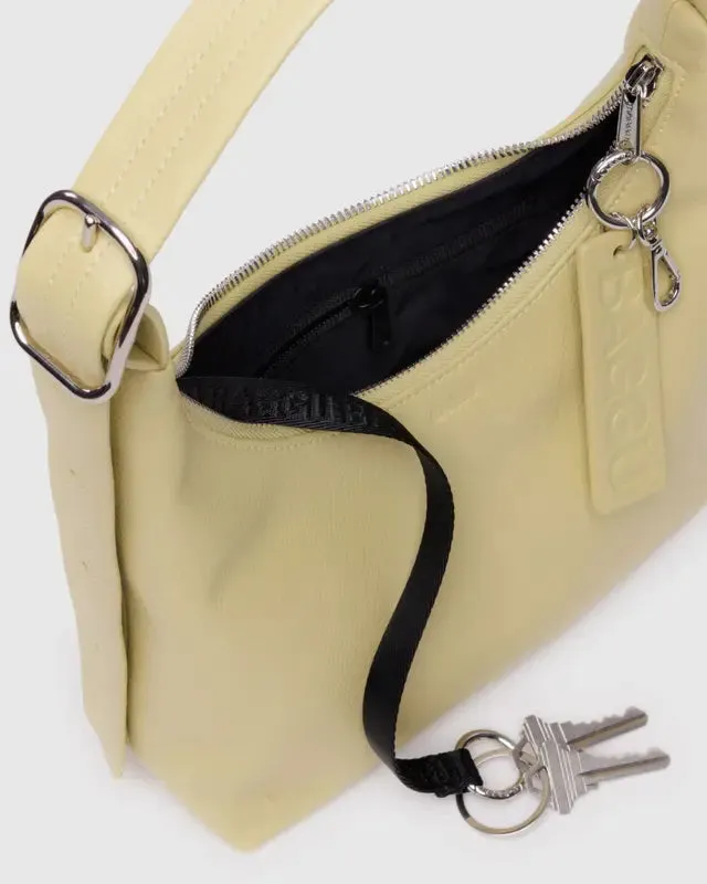 BAGGU Mini Recycled Leather Shoulder Bag - Straw