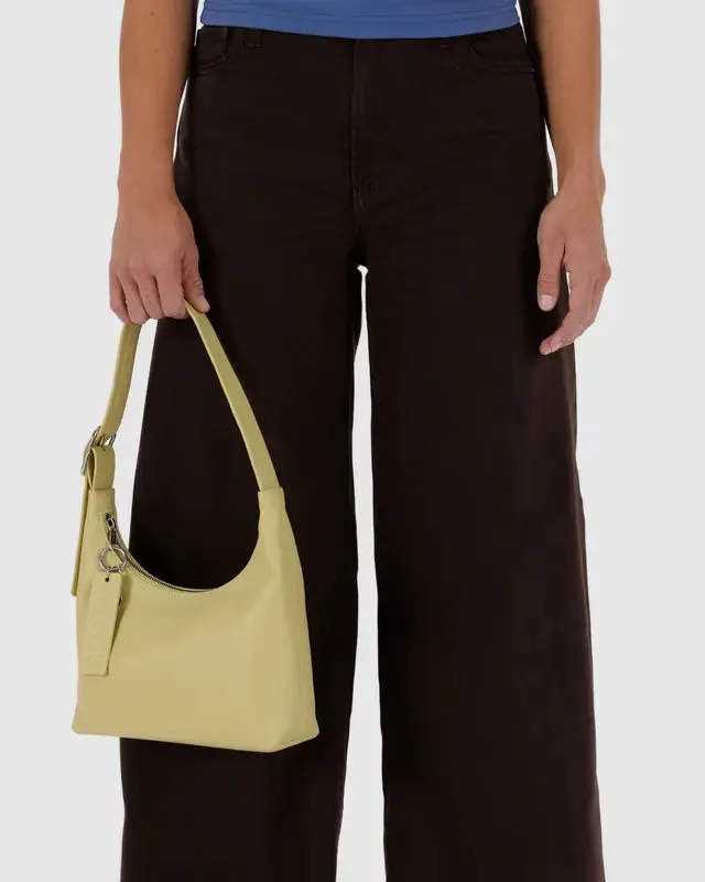 BAGGU Mini Recycled Leather Shoulder Bag - Straw