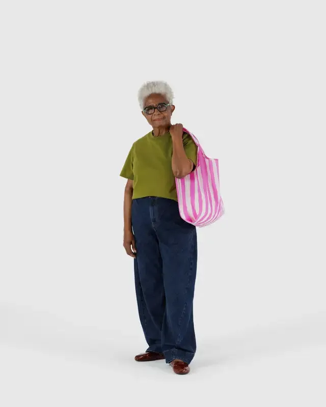 BAGGU Standard Reusable Bag - Pink Painted Stripe
